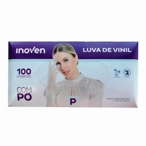 LUVA VINIL P COM PO 100UN - INOVEN