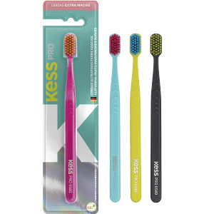 ESCOVA DENTAL KESS PRO EXTRA MACIA MULTICOLOR 1UN - KESS