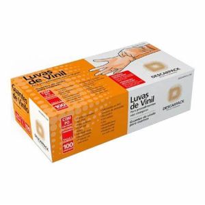 LUVA VINIL M COM PO - 100UN - DESCARPACK
