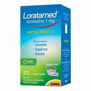 LORATAMED XAROPE UVA - LORATADINA - FR 100ML - CIMED