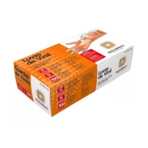 LUVA VINIL G COM PO - 100UN - DESCARPACK