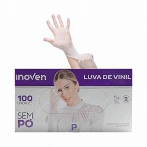 LUVA VINIL P SEM PO 100UN - INOVEN