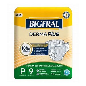 FRALDA BIGFRAL DERMA PLUS P 9UN - BIGFRAL