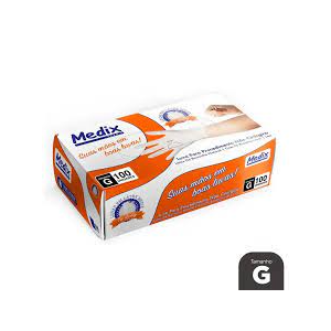 LUVA LATEX G COM PO - 100UN - MEDIX