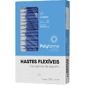 HASTES FLEXIVEIS PONTA ALGODAO - 150UN - POLYFARMA