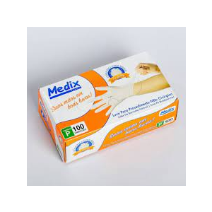 LUVA LATEX P COM PO - 100UN - MEDIX
