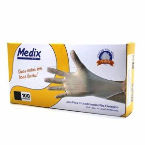 LUVA VINIL SEM PO M CX 100UN - MEDIX