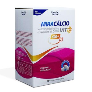 MIRACALCIO CALC 600MG+VIT D 400UI - 60CP - GEOLAB