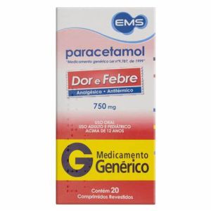 PARACETAMOL - 750MG 20CP - EMS