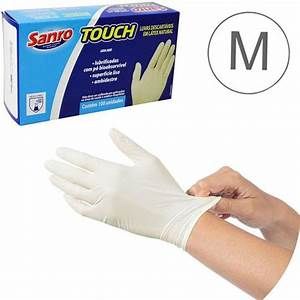 LUVA LATEX NATURAL M 100UN - SANRO