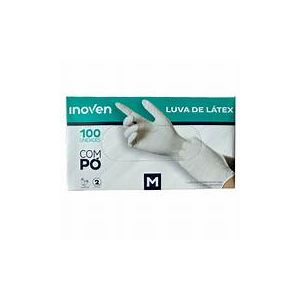 LUVA LATEX COM PO M 100UN - INOVEN