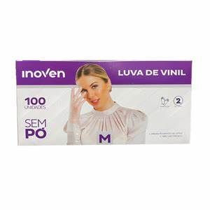 LUVA VINIL M SEM PO 100UN - INOVEN