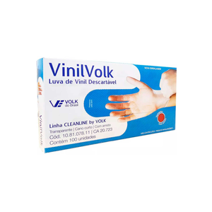 LUVA VINIL G SEM PO CX 100UN - VOLK DO BRASIL